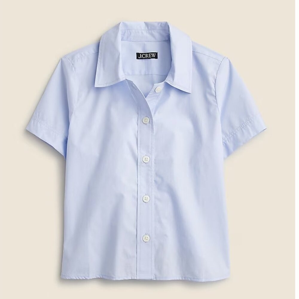J.Crew Gamine Shirt in Cotton Poplin – Peri Breeze Blue (Size 4) - NWT